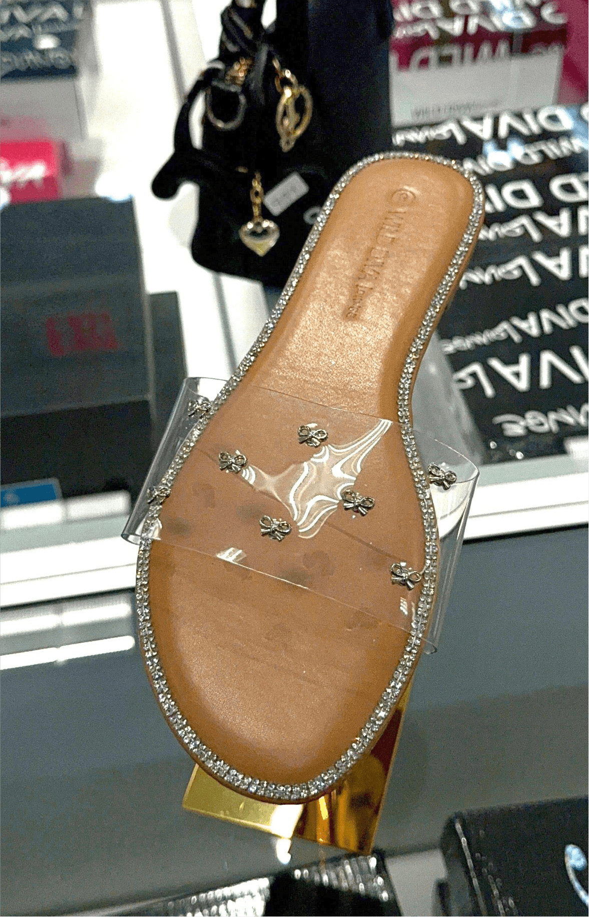 Clear Bow Glamour Slides – Cushioned Slip-On Summer Sandals
